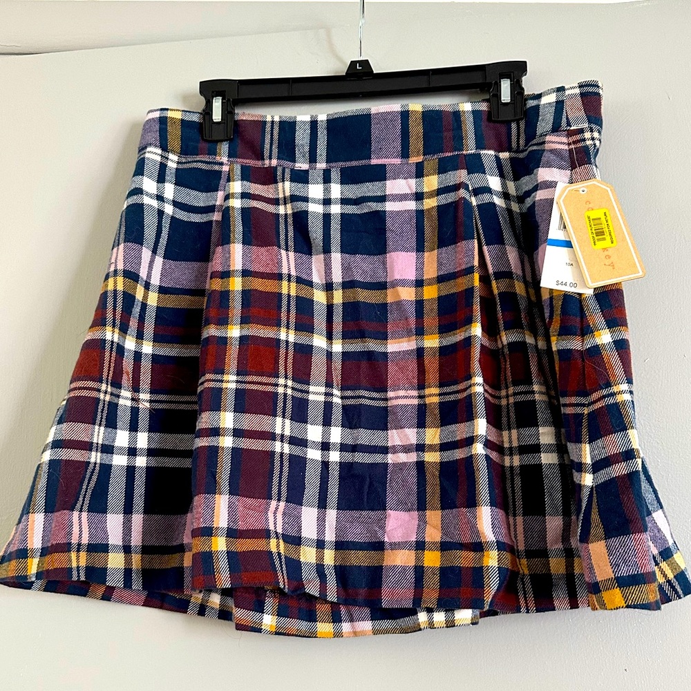 NWT Copper Key pleated plaid A line Mini skirt. Size XL (juniors) 100% cotton